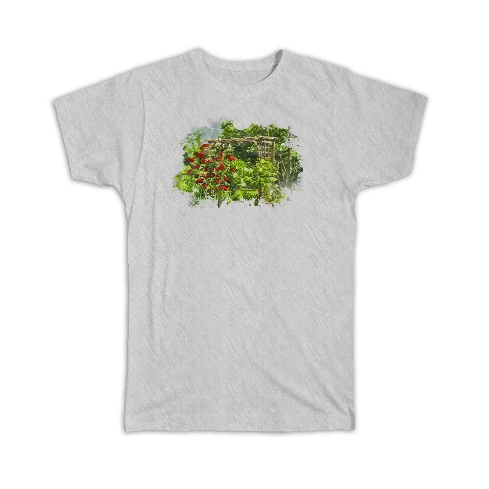 Gift T-Shirt : Watercolor Garden Roses Frame 4XL