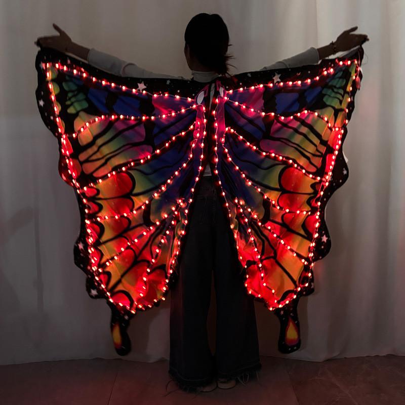 Fantasievolle LED-Schmetterlingsflügel mit Fernbedienung für Bauchtanzkostüme