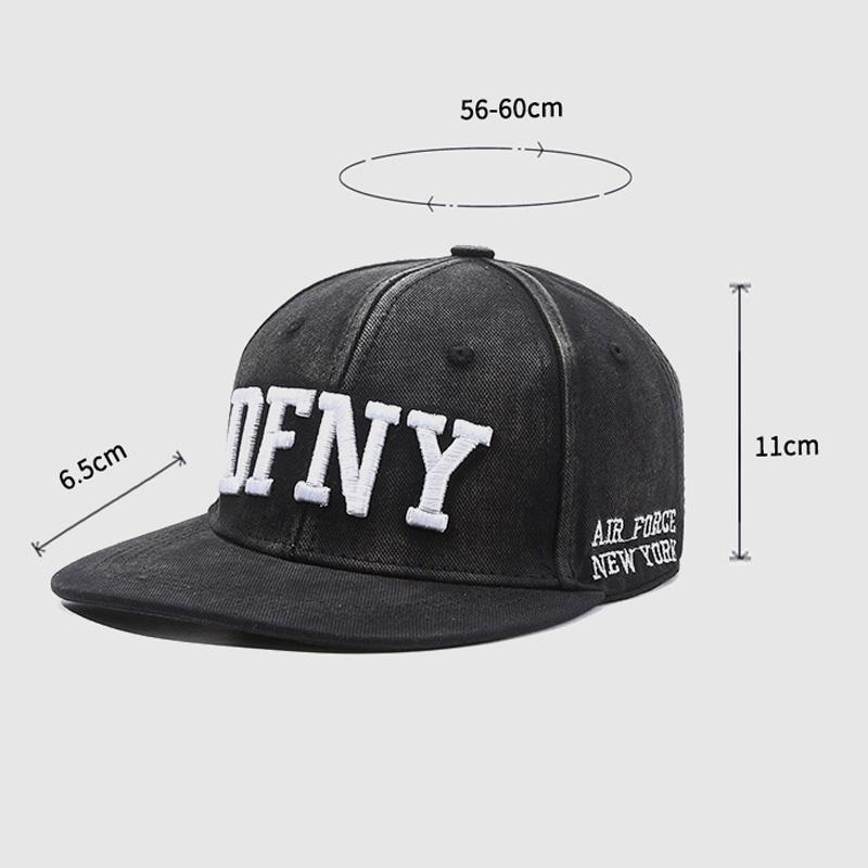 Boné bordado de hip hop com letras, masculino e feminino, chapéu plano para atividades ao ar livre, boné de beisebol, chapéu snapback, viseira de sol, chapéu de pesca, boné de pico
