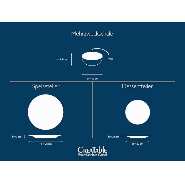 CreaTable Uno Mykonos Tableware, 12 Pieces (21652)