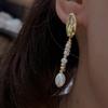 Original handmade natural rice beads, pearl stud earrings, earrings, jewelry asymmetrical silver needles, different beauty