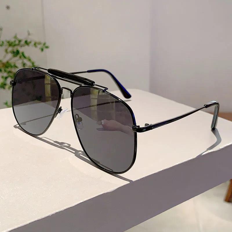 

KAMMPT Vintage Pilot Sunglasses 2024 New Oversized Fashion Double Bridge Outdoor Sun Glasses Trendy Brand Design Anti-UV Shades as picture shows