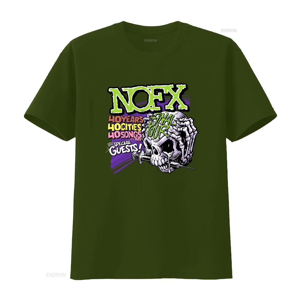 Vintage Nofx T-Shirt Final Tour 2023 Punk Rock Band 40 Jahre Städte Lieder Mit Speziellen Gästen vintage Gewaschenes Grafik-T-Shirt für Herren Weich