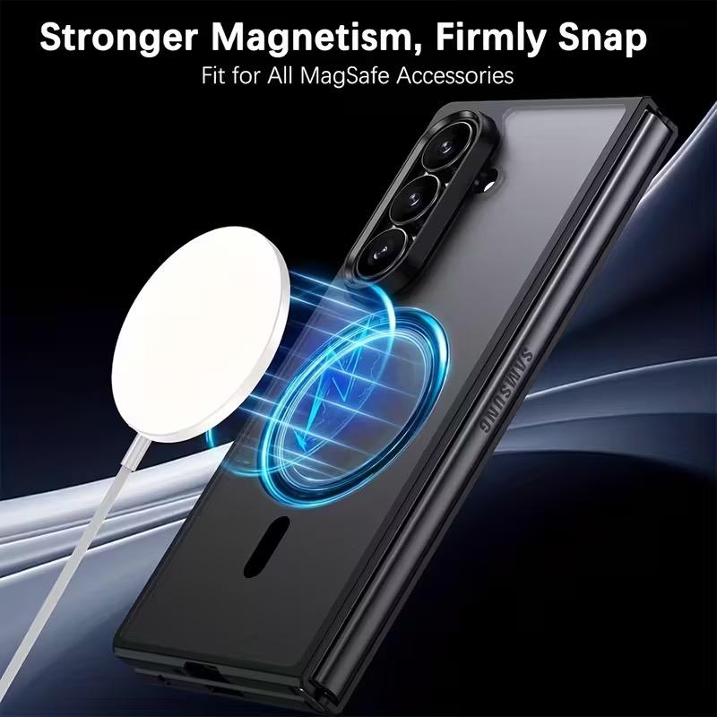 UYUXIO for Galaxy Z Fold 7 Case Full Body Cover Anti-Scratch Shockproof Hard PC Magnetic Phone Cover for Samsung Galaxy Z