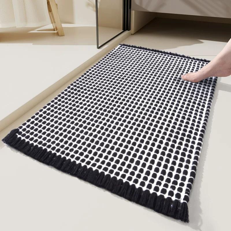 Toilettenbodenmatte Badezimmertür Saugfähiger Teppich Haushalts Toilette Rutschfeste Bodenmatte Badezimmertür-Matte Fußmatte