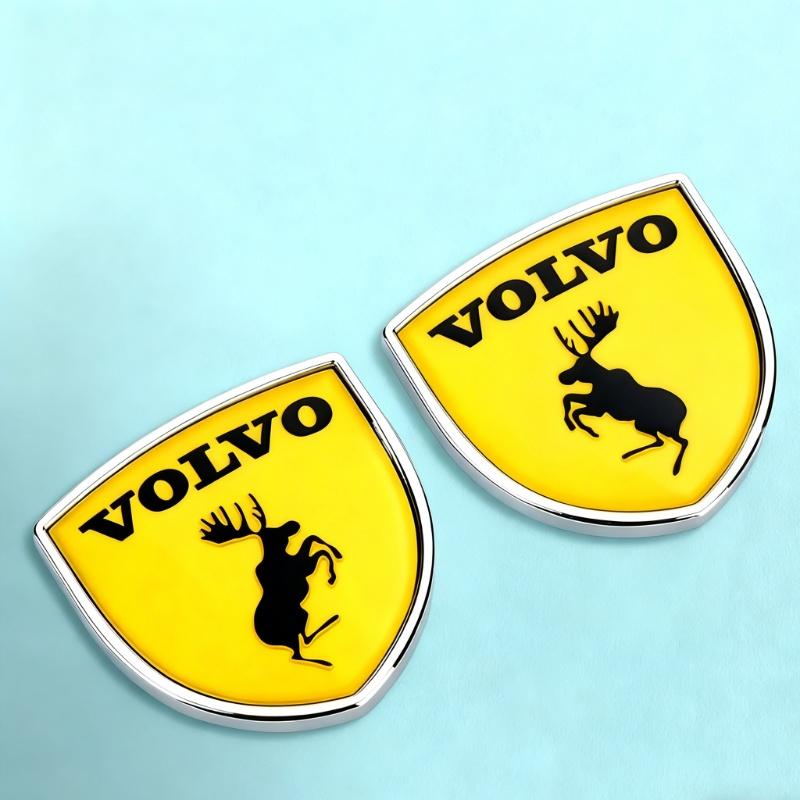 2 Stück Metall Auto Schild Logo Seitenkarosserie Heck Kofferraum Aufkleber Für Volvo AWD V50 S60 XC60 S40 XC40 XC90 V60 S80 S90 V90 V70 T6 T8