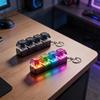 Klíčenka s klávesnicí na dosah prstů se 4 tlačítky RGB Klávesnice Fidget hračka se světly Pro úlevu od stresu Dekomprese Uklidňující