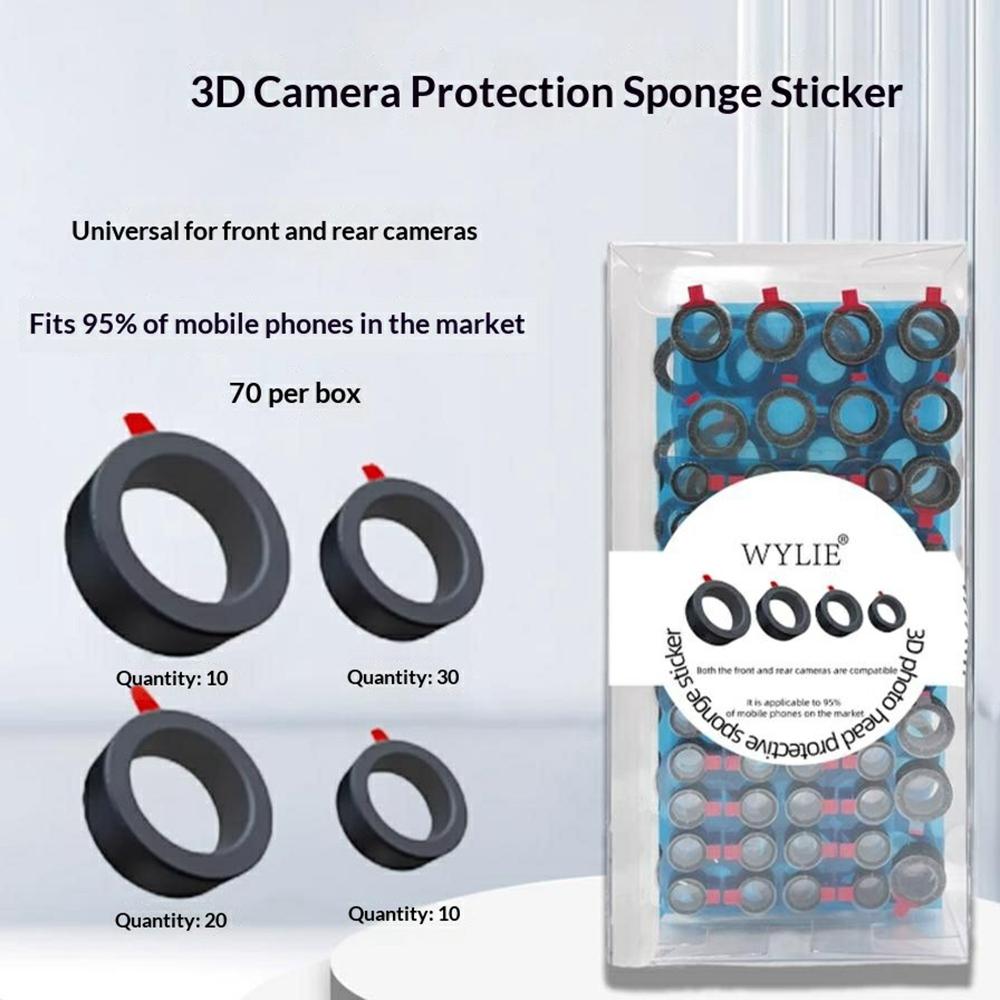 WYLIE 70Pcs 3D Camera Protection Sponge Stickers Phone Camera Repair Protective Rings