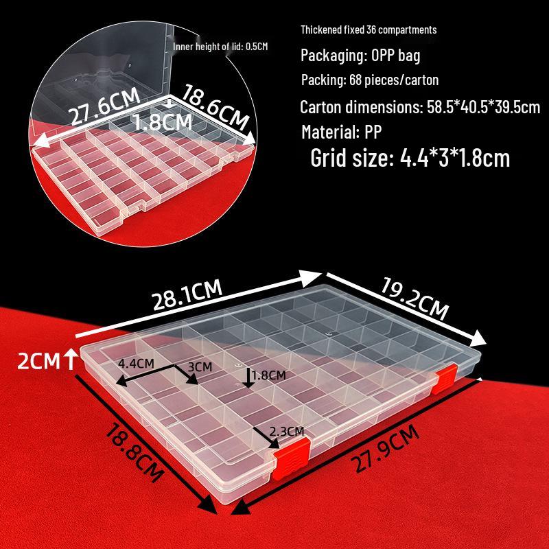 

36-Grid Plastic Storage Box for Nails, Rhinestones, Beads, and Jewelry Accessories