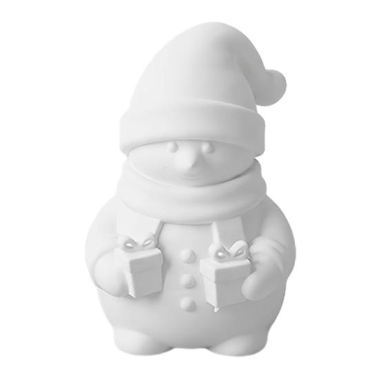 Christmas Snowman Ornaments 3D Printed Figurine Holding Gift Boxes, DIY Paintable Creative Parent Child Handmade Art Ornament, Cute Winter Desktop
