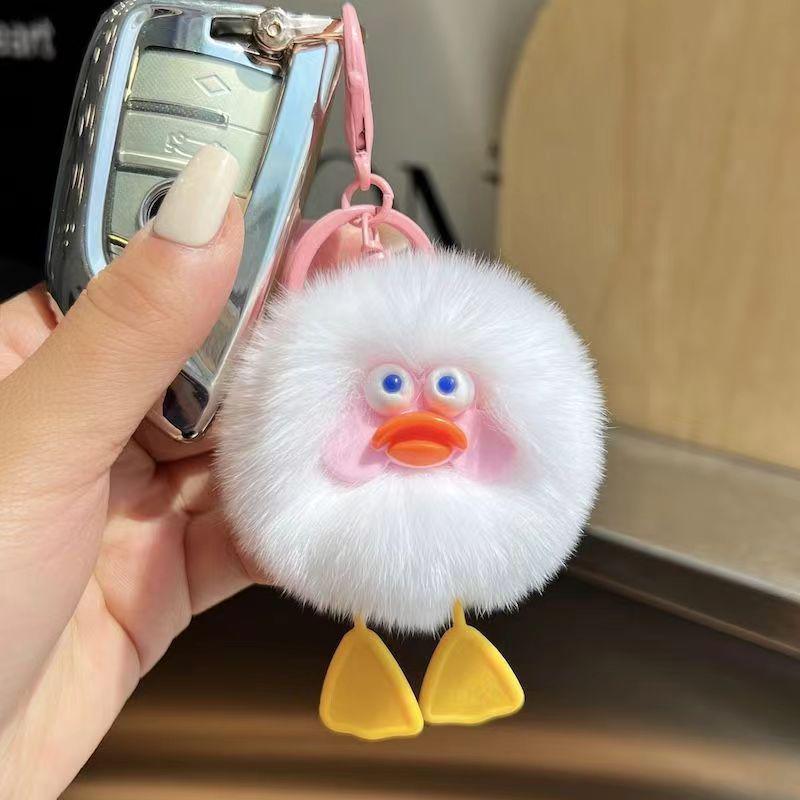 Faux Mink Rabbit Fur Keychain Plush Ball Pendant for Bags