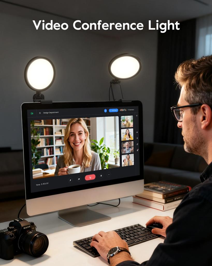 LitONES Compact Handheld Ring Light with Ideal for Computer Actress Monitor CRI High 50 Color Remote Work Tabletop Reading Tripod USB Ideal for Online