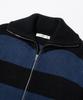 INTEMPOMOOD Block Color Zip-Up Knit_Blue & Black