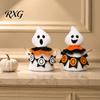 Halloween Tabletop Decorations for Indoor Faceless Ghost Ornament, Cute Cloth Fabric Ghosts Table Statue Dessert Shops Decoration, BOO Banner Stuffed
