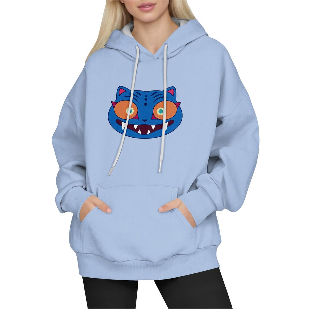 Women's Fashion Long-Sleeve Pullover Hoodie with Fun Movie-Inspired Prints