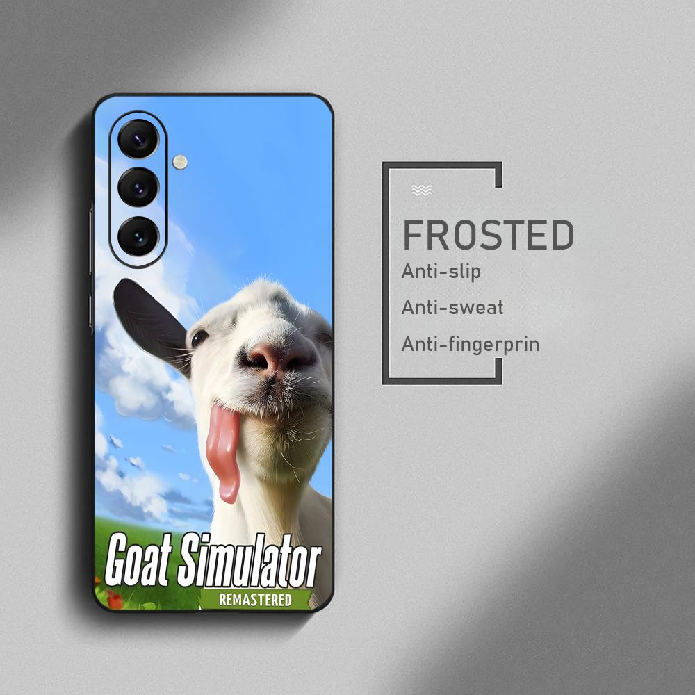 Coole Ziegen-Simulator-Spiel-Handyhülle für Samsung Galaxy S26 S25 S24 S23 S22 S21 Plus Ultra Note20 Weiches Schwarz