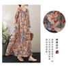 2025 New Round Neck Minimalist Long Sleeve Extra Long Dress Vacation Style