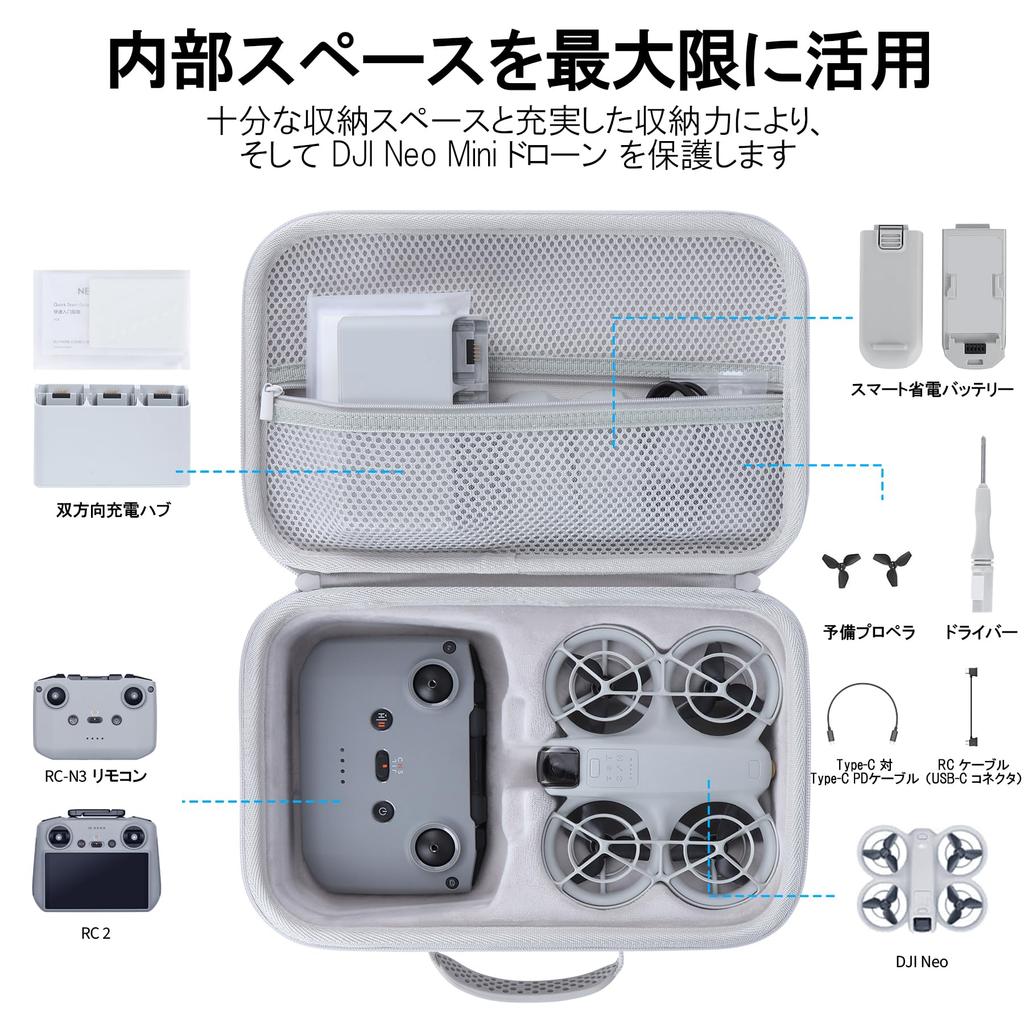 Peyyargo Storage Case Compatible with DJI Neo Motion Fly Combo Drone with Camera and Auto-Tracking Drone [Gray Case Only]