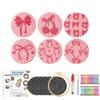 CHENISTORY 6 Pcs Flower Punch Needle Coaster Kit for Beginners Adults Easy Art Coasters Tea Coffee Cup Mat Set for Home Decor