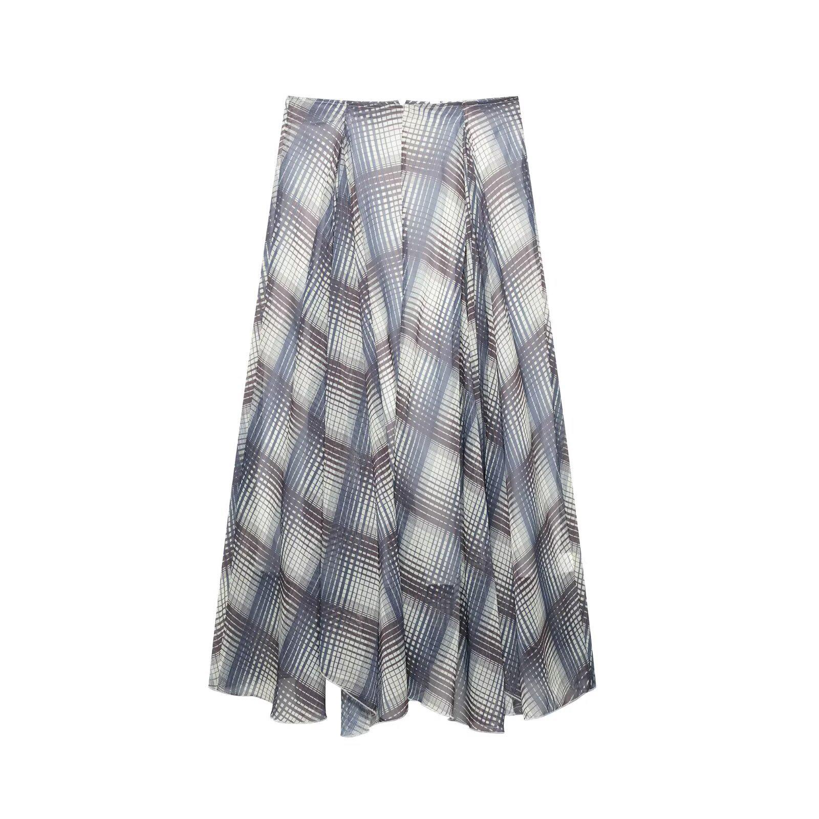 

Весна 2025 Женская Повседневная Юбка Миди с Цветочным Принтом Животных и Неровным Широким Подолом Medium