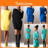 Elegant Summer Solid Casual O Neck Long Sleeve Bodycon Dress With Pockets