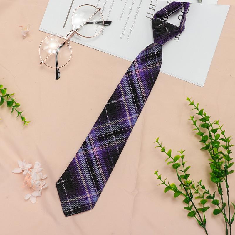 Japanese Plaid Black Bow Tie Collar Rope Women'S Necktie College Wind Streamer Jk Bow Shirt Ins Sailor Suit