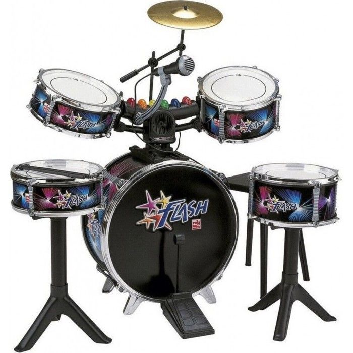REIG 619 Electronic Drum Set - Percussion - Flash - Complete with Stool and 2 Sticks