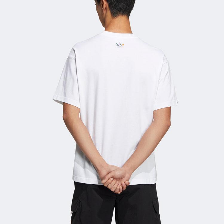 Adidas Originals Trefoil SS22 Color Logo Print Sports T-Shirt Unisex Tops White HR6459