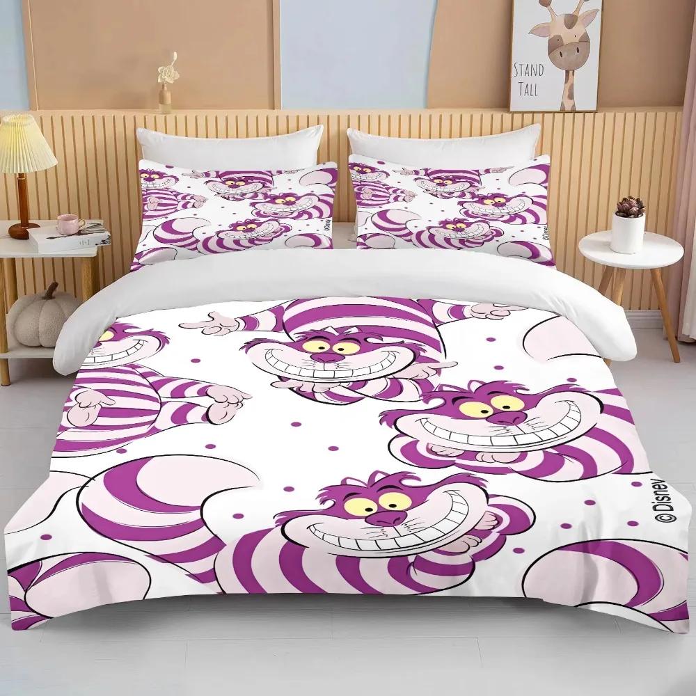 Alice In Wonderland Bedding Set Cartoon Baby 3 Pieces Set Bed Set King Size Pillowcase Adult Bed Cover Bedroom Bed Set Duvet
