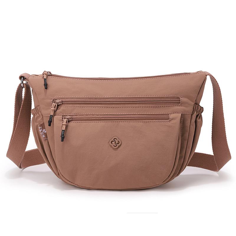 Bolso cruzado ligero de nailon para mujer con múltiples compartimentos con cremallera para viajes y uso diario