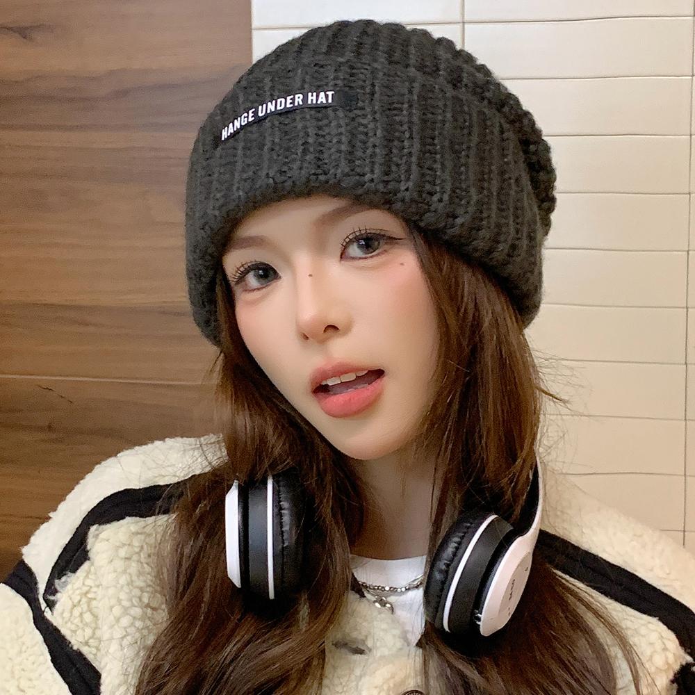 Căciuli beanie largi stil nou, căciulă caldă de iarnă, căciulă Y2K, căciuli beanie pentru femei, căciulă de iarnă culoare uni, căciuli tricotate pentru fete, cadou