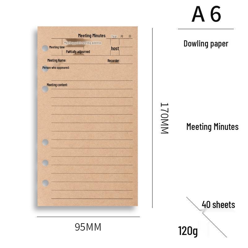 A6 Loose-Leaf Multi-Functional Planner: Daily/Weekly Plan & Accounting Inserts - Removable Inner Pages Replacement