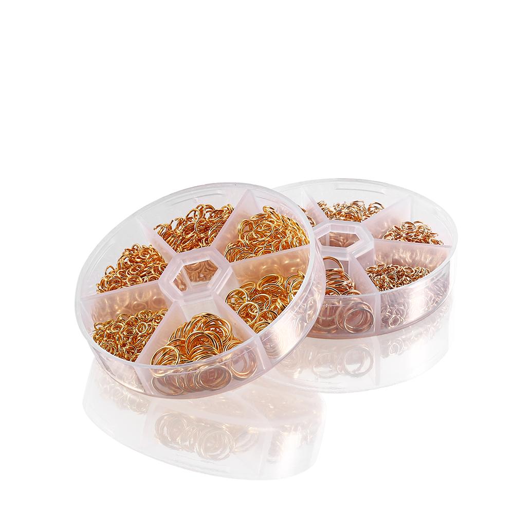 6 przegródek/pudełko Mieszane kolory Otwierane kółka łącznikowe DIY Do kolczyków Naszyjnika Bransoletki Materiały do wyrobu biżuterii