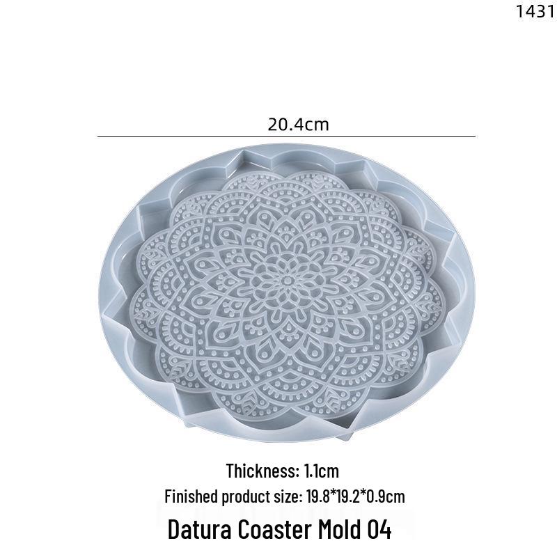 Маковое мандала Подставка под стакан Силиконовая форма для DIY Кристальная смола Подвеска Настенная роспись