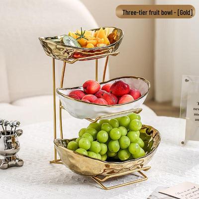 ZISIZ 3-Tier Ceramic Fruit & Snack Plate