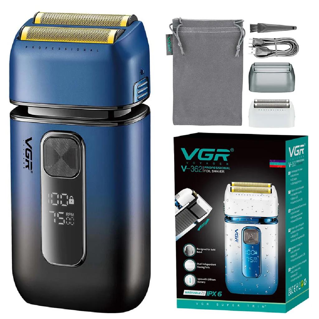 VGR Shaver For Men Professional Electric Shaver Waterproof Wet Dry Bald Head Razor Rechargeable Shaving Machine