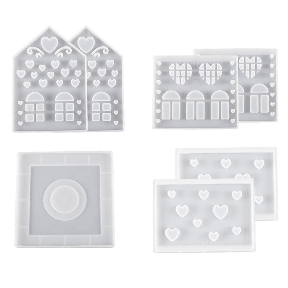 Silicone Mould Candle Holder 3D House Mould Casting Mold Tealight Holder Mold Silicone Mold Candle Holder Resin Mold