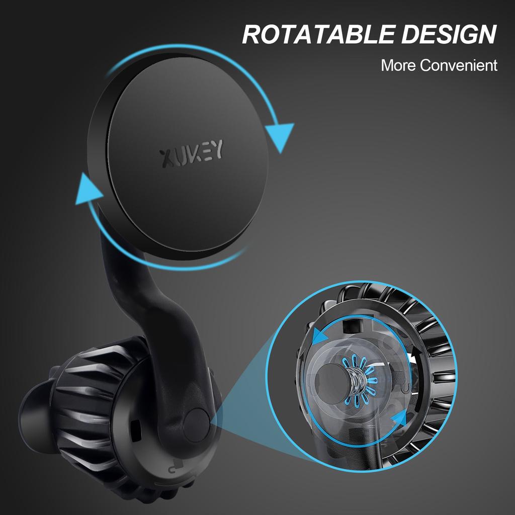 Universal 360° Magnetic Car Cell Phone Holder Air Vent Mount W/ 2 Metal Plates