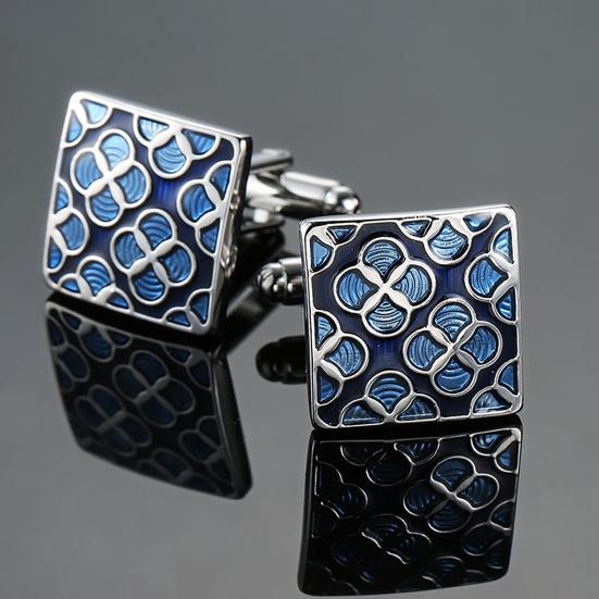 1 Pair Enamel Polishing Retro Pattern Men Cufflinks Electroplating Wear-resistant Shirt Cuff Buttons Clothing Accessories