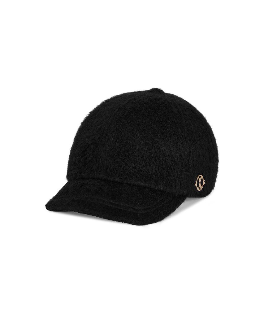 Bajal Va Curved Circle Logo Newsboy Cap Black