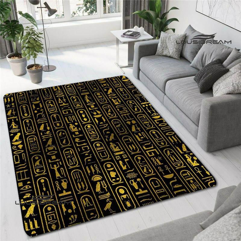 Egipski piktogram i druk symboli dywan moda dekoracja wnętrz antypoślizgowy dywan fotografia rekwizyt prezent urodzinowy