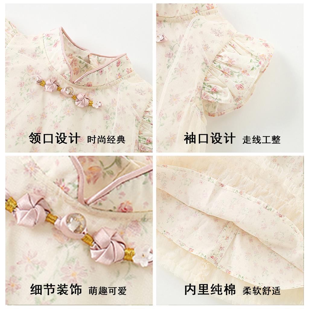Summer New Chinese Baby Girl Princess Dress Tutu Gown for First Birthday Ceremony Infant Party Wear