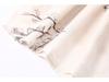 2022 Summer Ramie Print Women's Retro Travel Dress with Stand Collar & Short Sleeves