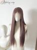 Purple-grayish Purple Miku Lace Front Wig for Women Long Straight Wigs High Temperature Fibers Hair Synthetic Wig High Quality