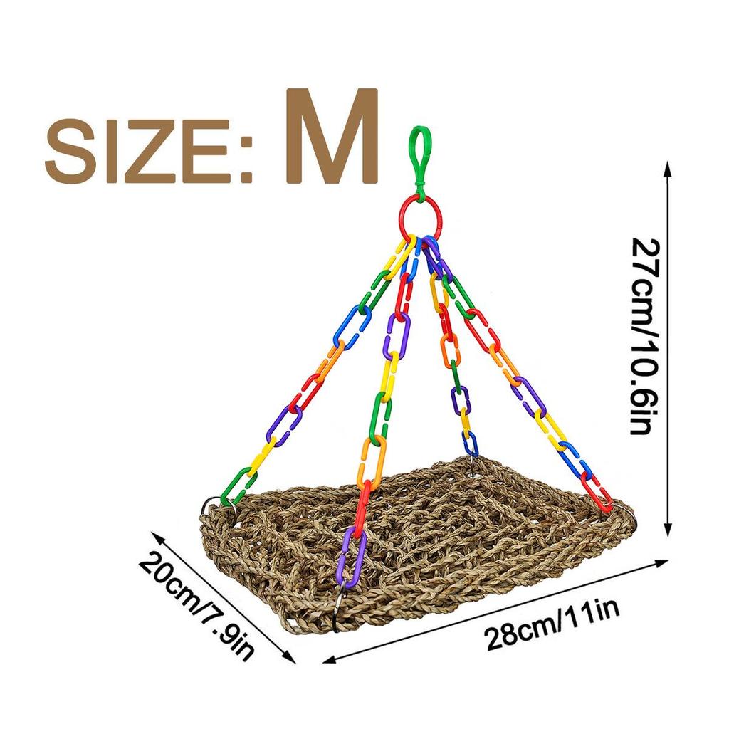 Parrot Hammock & Rainbow Chain Perch - Bird Cage Accessories
