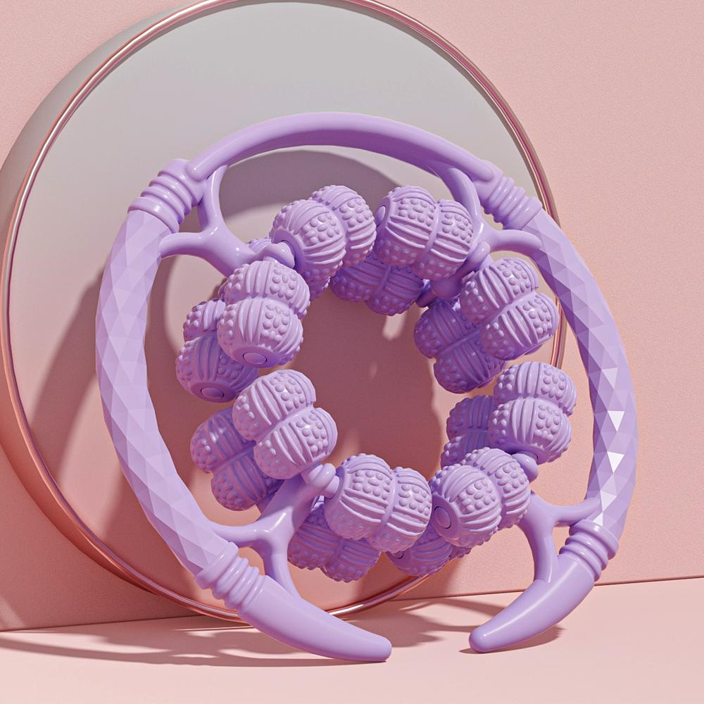 32-Wheel Cellulite Massage Roller Manual Leg Muscle Relax Tool Circular Massager