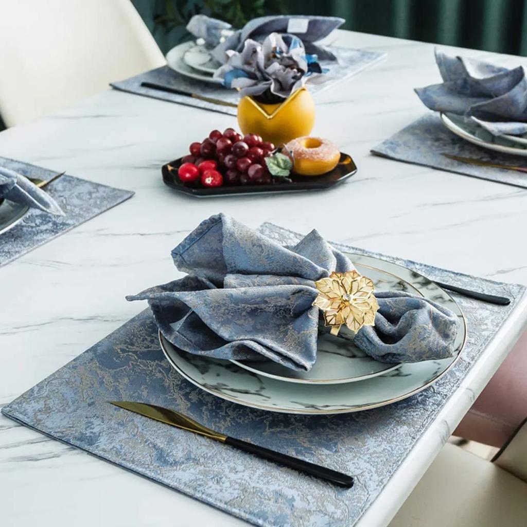 Alloy Hollow Out Flower Napkin Rings Elegant Table Decor Holders for Wedding Party Dinner Events Christmas Celebration Gift