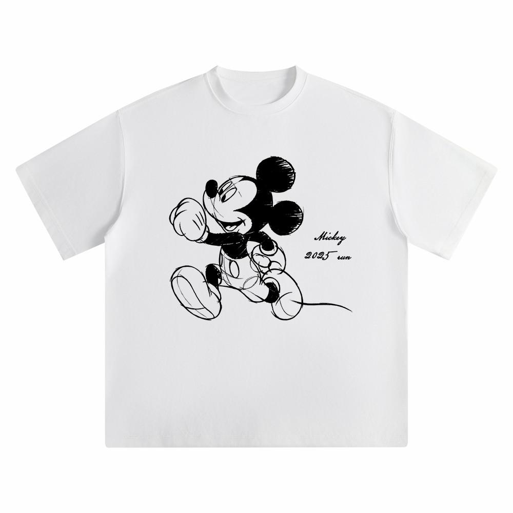 Cute Shortsleeved Tshirt Unisexs and Womens Summer New Heavy Cotton Couple Street Fashion Top