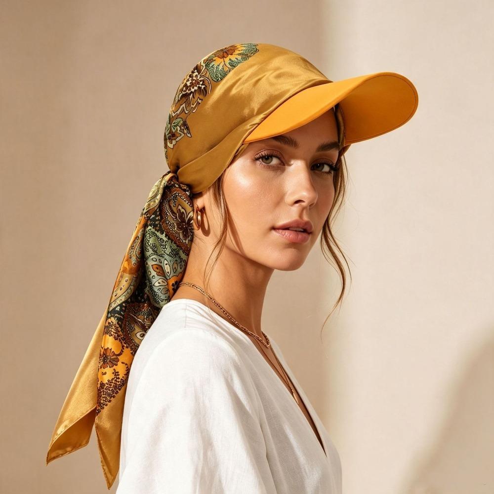 Breathable Bandana Cap Sun Visor Brim Headwrap Portable Sun Visor Scarf  Outdoor