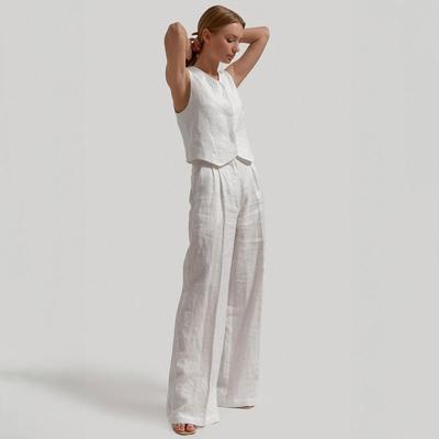 Women's Two-piece Vest Sleeveless Shirt High Waist Drawstring Pant Large Size Set Fashion Suits